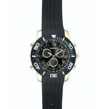 Surface Mens' Chronograph Gold tone Case Watch with Black Round Multi