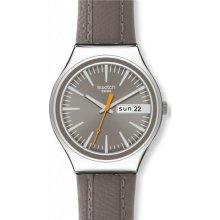 Swatch Irony Grey Dial Grey Leatherette ...