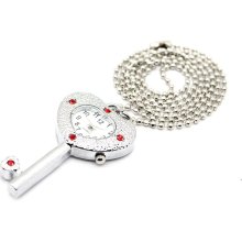 Sweetheart Style Silver Alloy Necklace Pocket Watch