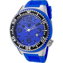 Swiss Legend Men's Quartz Watch With Blue Dial Analogue Display And Blue Rubber Strap Sl00010/05