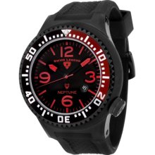 Swiss Legend Men's Quartz Watch With Black Dial Analogue Display And Black Rubber Strap Sl00008/04