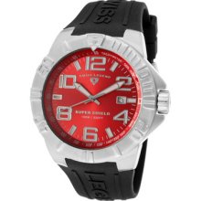 Swiss Legend Men's Super Shield Red Dial Black Silicone