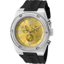 Swiss Legend Men's Throttle Chronograph Yellow Dial Black Silicone