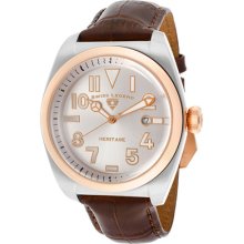 Swiss Legend Watch 20434-02s-rb-brw Men's Heritage Silver Dial Rose Gold Tone