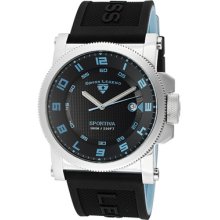 SWISS LEGEND Watches Men's Sportiva Black Dial w/Baby Blue Accent Blac