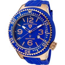 SWISS LEGEND Watches Men's Neptune Blue Dial Blue Rubber Blue Rubber