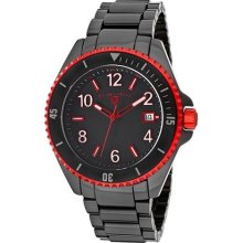 SWISS LEGEND Watches Women's Luminar Black Dial Red Bezel Black High-T