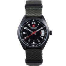 Swiss Military Calibre Watches Men's Trooper Black Dial Green Canvas G