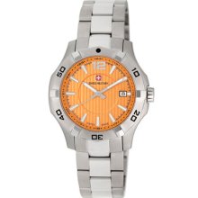 Swiss Military Calibre Watches Men's Immersion Orange Dial Silver-Tone