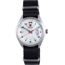 Swiss Military Calibre Watches Men's Trooper Silver Dial Black Canvas