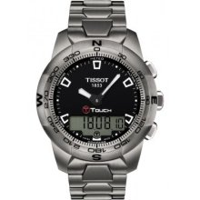 T-Touch II Titanium Men's Black Quartz Touch Watch