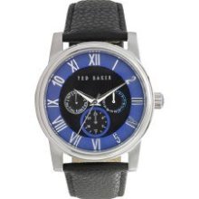 Ted Baker Men's Black Leather Strap Multi Function Watch Ted-te1071