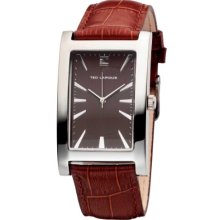 Ted Lapidus Men's Analog Quartz Watch With Black Leather Strap - 5115302