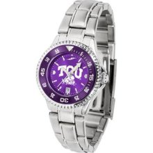 Texas Christian Horned Frogs TCU NCAA Womens Steel Anochrome Watc ...