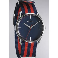 The Mellor Watch in Navy & Red Nylon