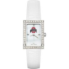 The Ohio State University Ladies Fashion Watch with White Leather ...