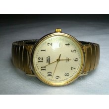 Timex Automatic Men's Indiglo Gold Wrist Watch Euc