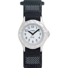 Timex Kids Outdoor Black Fast Wrap Strap Watch (Silver-tone/Black)