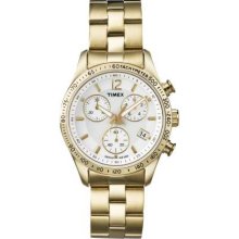 Timex Ladies' Chronograph Gold Tone Stainless Steel Bracelet T2P058 Watch