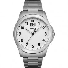 Timex T2n302 Mens Classics White Dial Steel Bracelet Watch Rrp Â£49.99