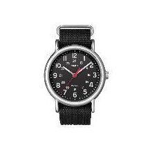 Timex T2n647 Unisex Weekender Black Nylon Strap W/ Indiglo Night-light Watch