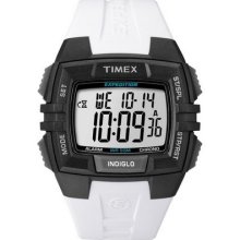 Timex T49901 White Expedition Full Size Chrono Alarm Timer Watch W/lap Counter