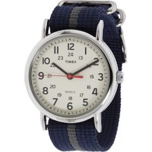 Timex Weekender Blue and Gray Slip Through Strap Watch Watches : One Size