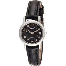 Timex Women's T2N335 Black Leather Strap Dress Watch