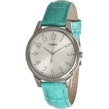 Timex Womens T2P126 Blue Leather Watch