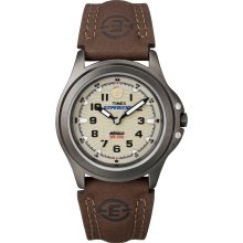 Timex Women's T47042 Expedition Brown Leather Strap Metal Field Watch