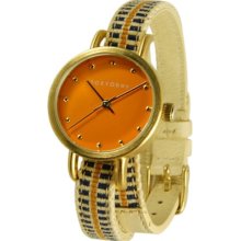 TOKYObay Womens Obi Analog Stainless Watch - Multicolor Nylon Strap - Orange Dial - T233-OR