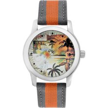 Tommy Bahama Men's 'Relax' Orange/ Grey Graphic Watch