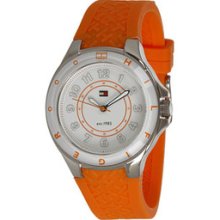 Tommy Hilfiger 1781274 Round Orange Silicon Strap Ladies Watch