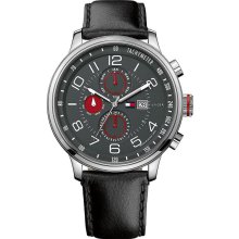 Tommy Hilfiger Black Leather Men's Watch 1790859