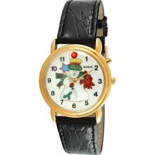 Trax Frosty the Snowman Singing Black Leather Musical Watch (Frosty the Snowman Singing Black Leather Watch)