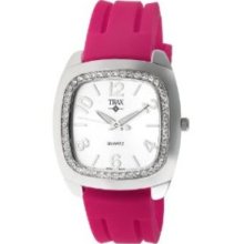 Trax Womens TR1740-WF Malibu Fun Fuchsia Rubber White Dial Crystal