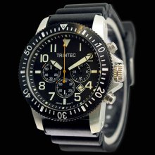 Trintec ZULU-01 Chronograph Aviation Watch - Stainless Steel Case