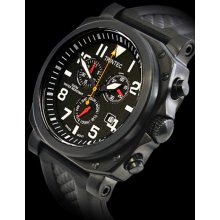 Trintec ZULU-05 Chronograph Aviation Watch - Black PVD Case