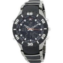 U.s. Polo Assn. Men's Us8163 Analog-digital Black Dial Gun Metal Bracelet Watch