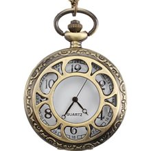 Unisex Alloy Analog Quartz Pocket Watch (Bronze)