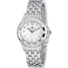 Unisex Crystal Bezel Off-White Dial Watch