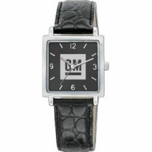 Unisex Silver Black Dial Square Face Watch