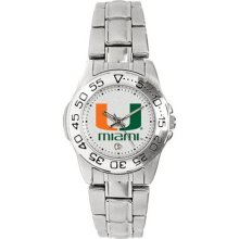 University of Miami Hurricanes Ladies Stainless Steel Wristwatch