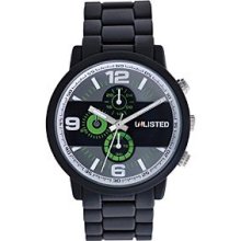 Unlisted by Kenneth ColeÂ® Mens Matte Black Watch with Black Dial And