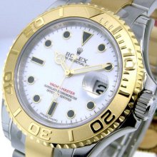 Unworn Mens Rolex Steel Gold Yachtmaster White 16623