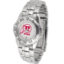 Utah Utes Womens Steel Sports Watch