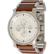 Vestal Mens Plexi Stainless Watch - Brown Bracelet - Silver Dial - PLE034