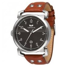 Vestal Observer Leather High Frequency Collection Watches Oiled Dark Brown/Gun/Gun One Size Fits All