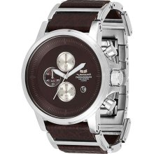 Vestal Plexi Leather Watch - Brown/Silver/Brown PLE039