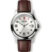 Victorinox Garrison Elegance Collection Watch - Large /Brown Leather Strap